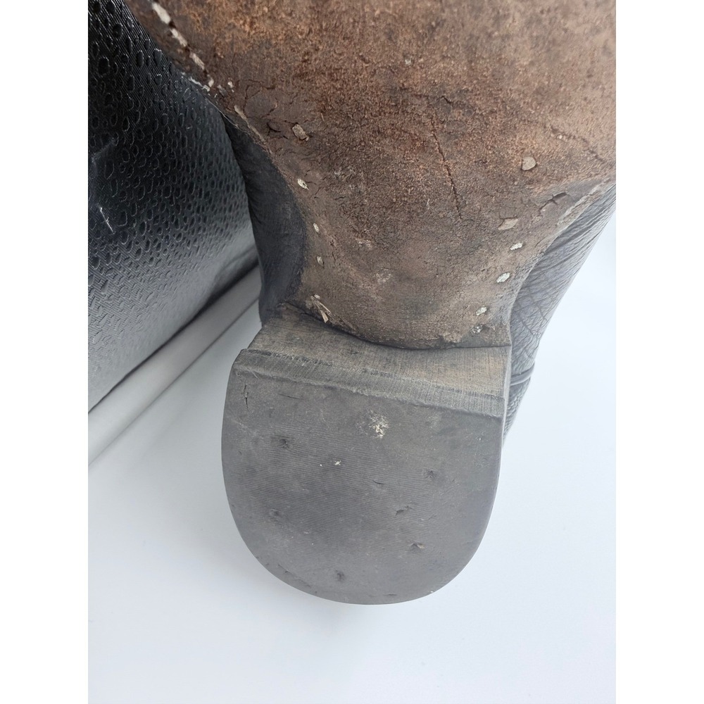 Tony Lama Mens Black Leather Western Cowboy Boots 03081 Size 9.5 D - Picture 13 of 14